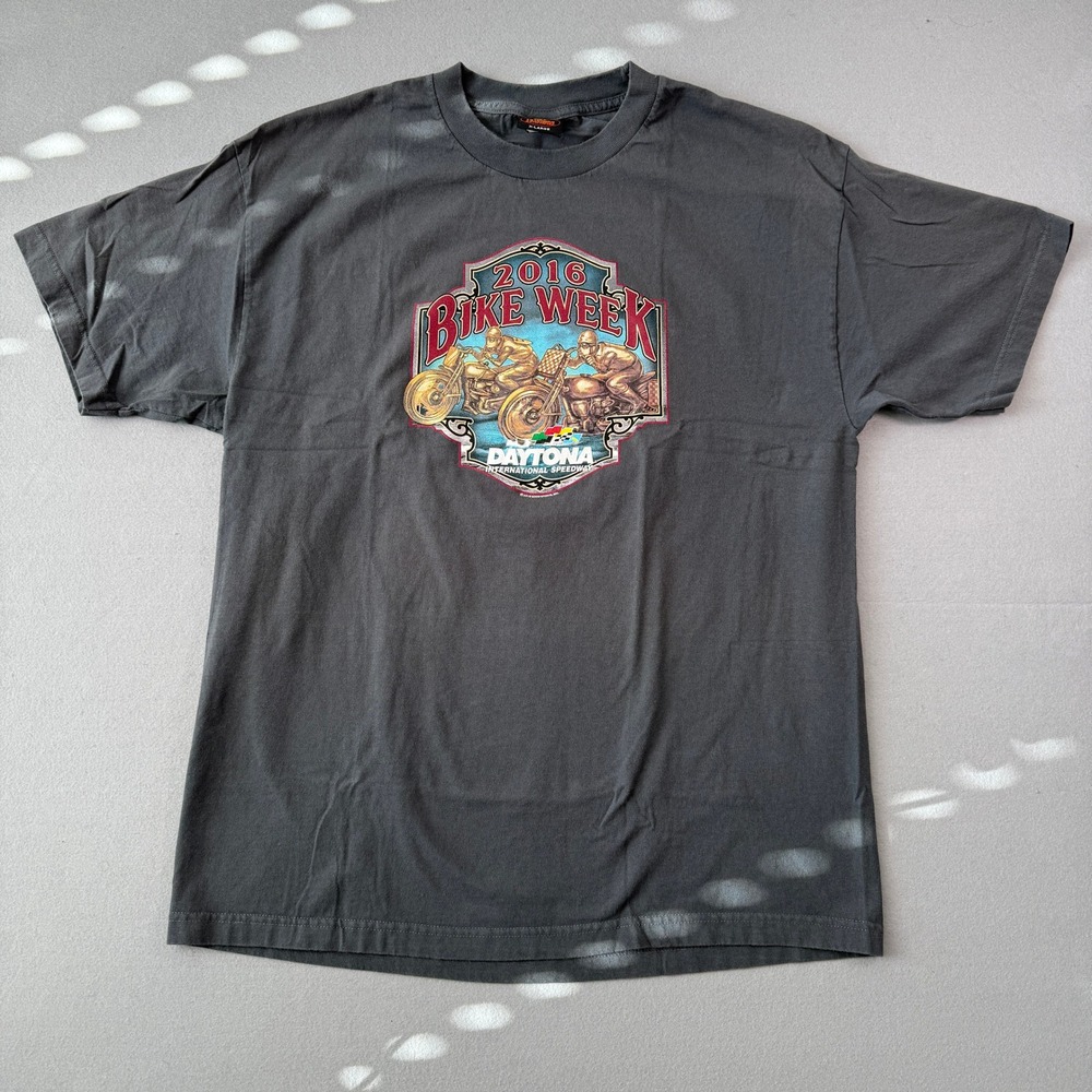 Hot Leathers‎ Daytona Beach Bike Week 2016 75th Anniversary T-Shirt Mens XL Gray